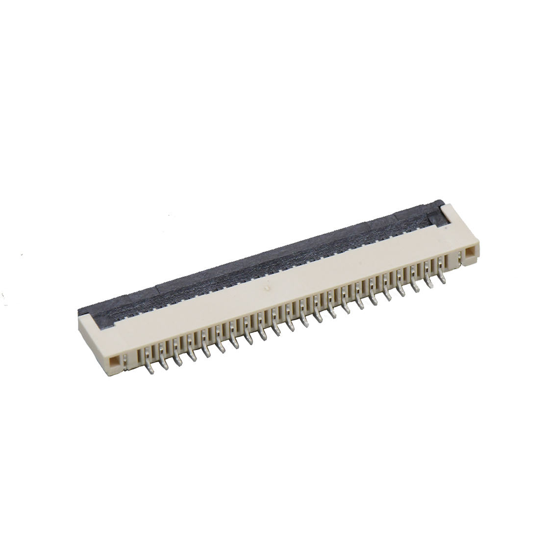 Pitch 1.00mm H2.0mm卧贴前掀盖下接触 FPC 22pin 本色 镀雾锡
